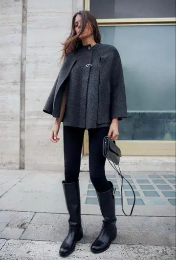 ZARA 닙 케이프 코트 M