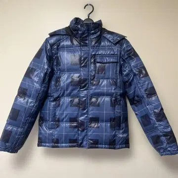 [ T&C ] 타우칸 네이비 체크 무늬 다운 자켓