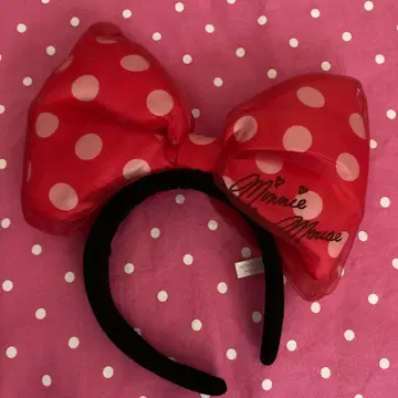 디즈니 미니 머리띠 리본 레드