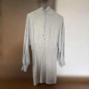 그레이 후드 부착 후드티 미니 기장