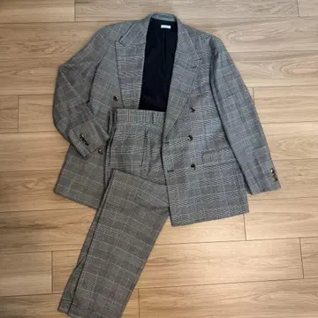 [새상품급] 글렌체크 패턴 더블 브레스트 셋업