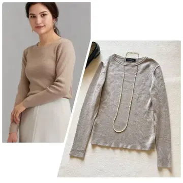 거의 새상품 green label relaxing 울 리브 니트 풀오버