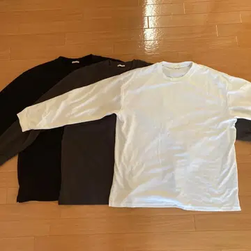 코튼 긴팔 T셔츠 3장 세트 L 사이즈