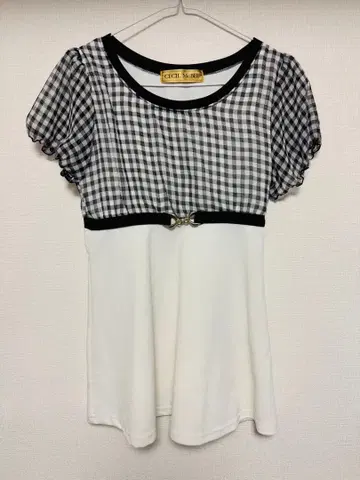 CECI L McBEE 깅엄 체크 반팔 원피스