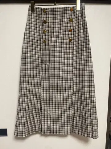 ANAYI 아나이 체크 무늬 A라인 스커트