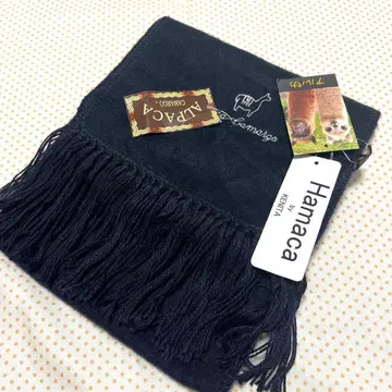 미사용 새상품 택 포함 알파카 카마르고 머플러 페루제 네이비