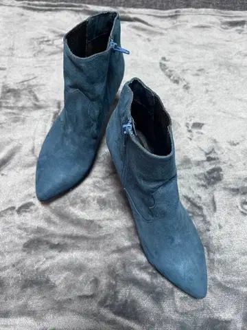 RANDA 다크 블루 스웨이드 지퍼 부티 LL