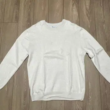 ZABA 라이트 그레이 크루넥 스웨터 남성용