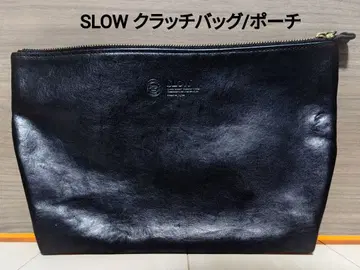 SLOW 슬로우 도치기 가죽 클러치백 파우치 블랙