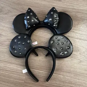 Disney 미키 미니 머리띠 스터드 가죽