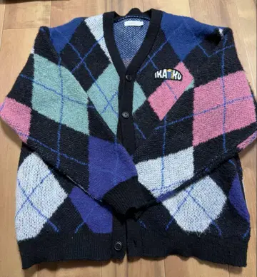 그라니프 이카쿠 워셔블 자카드 샤기 니트 가디건