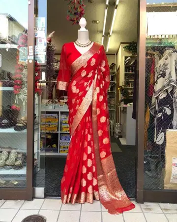 인도 사리 페티코트와 블라우스 (3점 세트)