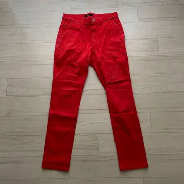 Johnbull 빨간색 슬림핏 팬츠
