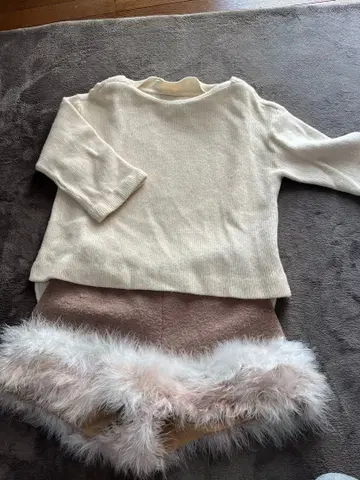 Lily Brown 페더 숏팬츠 니트 세트