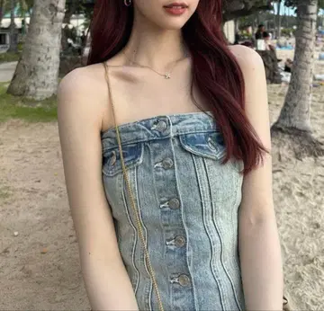 ZARA 데님 코르셋 블루 S