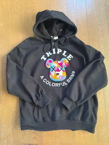 BARON 컬러풀 곰 자수 후드티