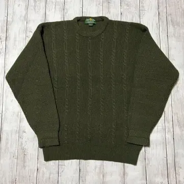 베일리프 L 니트 스웨터 그린 심플 캐주얼 보온