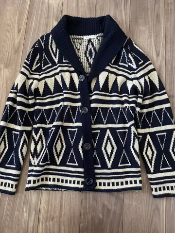 기하학 패턴 니트 가디건