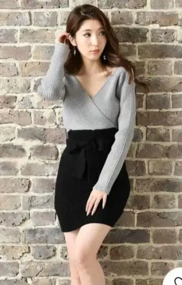 delylenoir 리브 랩 스타일 미니 원피스