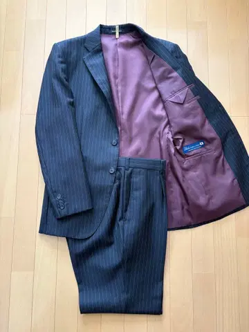 남성용 타카시마야 네이비 스트라이프 수트 L 새상품급