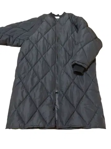 CHILLFAIR 블랙 퀼팅 롱 코트