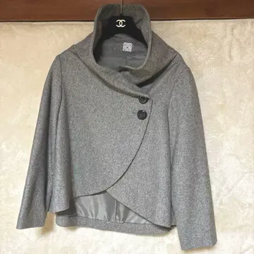 레어 러셋 숏 울 코트