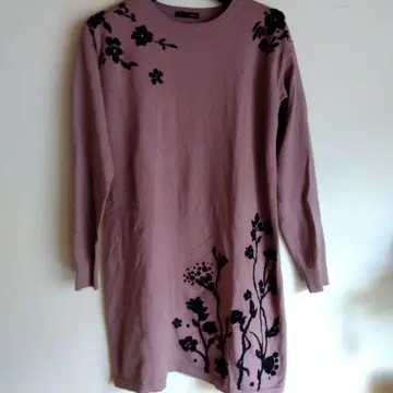 Raman 꽃무늬 자수 긴팔 튜닉