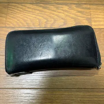 블랙 가죽 장지갑, 3개의 컴파트먼트 포함