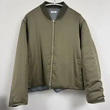 올리브색 스탠드 카라 자켓 L