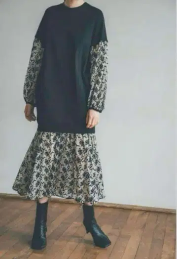 클라네 clane 원피스 꽃무늬 블랙