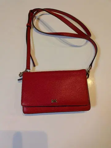 MK 가죽 숄더백 빨간색