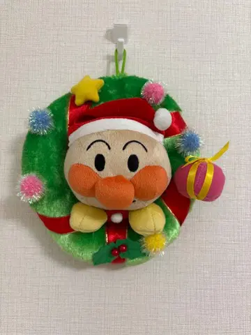 호빵맨 크리스마스 리스 봉제 인형
