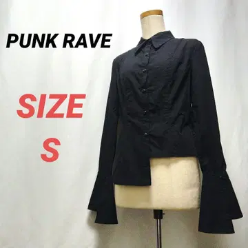 PUNK RAVE 펑크 레이브 비대칭 셔츠 여성용 블랙 y2k