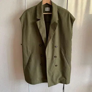 LOWRYS FARM 올리브 더블 브레스트 베스트