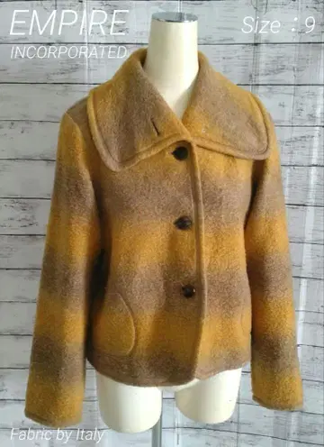 EMPIRE 그라데이션 샤기 플리스 자켓 P 코트