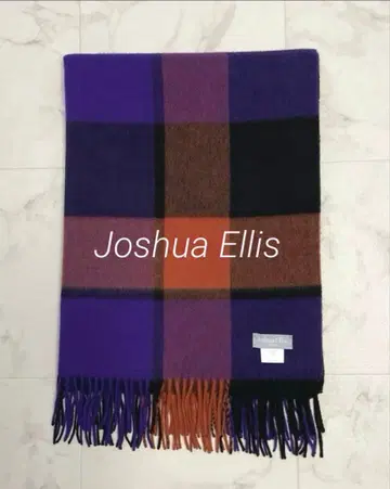 새상품급 Joshua Ellis 캐시미어 100% 체크 무늬 대형 스톨