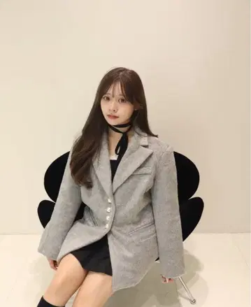 pellsiana 샤기 자켓 그레이