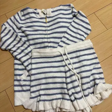 젤라피케 젤라또피케 스트라이프 룸웨어 세트 (프릴 포함)