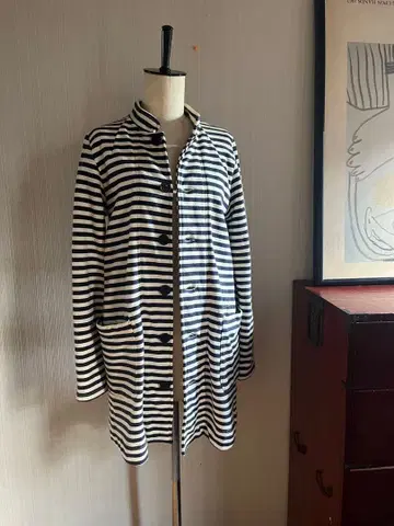 NATURAL LAUNDRY 스트라이프 코트 사이즈 2