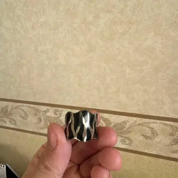 실버 물결 디자인 오픈 반지