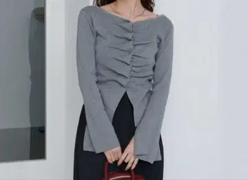 Kastane 프론트 개더 니트 가디건