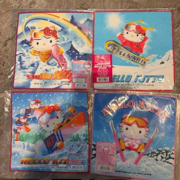 레어! 헬로키티 겨울 한정판 키티 타월 4개 세트