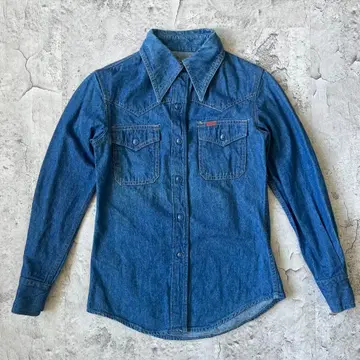 레어 70s 빈티지 ladies Edwin 데님 웨스턴 셔츠 9