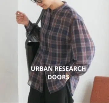 새상품급 URBAN RESEARCH DOORS 시어 체크 셔츠