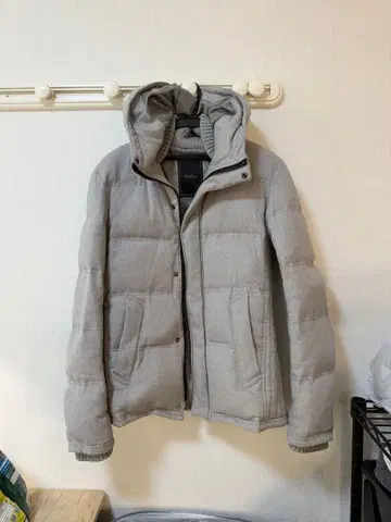 Tri Homme 그레이 다운 자켓 후드 부착