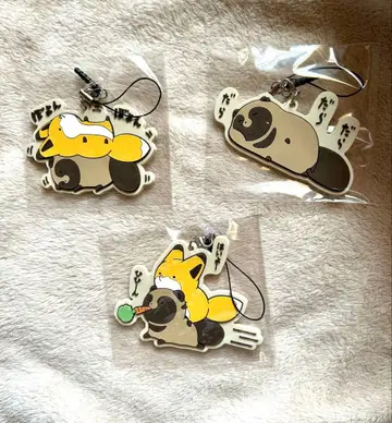 너구리와 여우 트레이딩 문자 장식 러버 스트랩