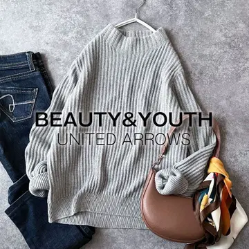 B&Y 유나이티드 애로우즈 울 코튼 니트 스웨터 그레이 I5