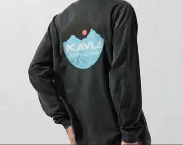 KAVU 블랙 별주 로고 빈티지 티