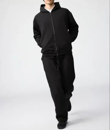 유니클로C 맨투맨 와이드 팬츠 블랙 M