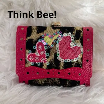 Think Bee! 3단 폴더형 지갑 스팽글 핑크 하트